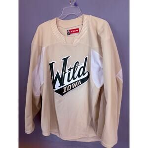 CCM Iowa Wild Hockey Jersey Size 56 Green Logo Bleed Flaw Adult XL/2XL